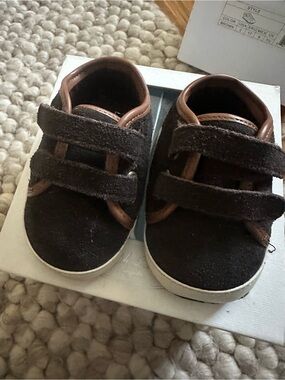 Ralph Lauren Brown Suede Baby Velcro Sneakers